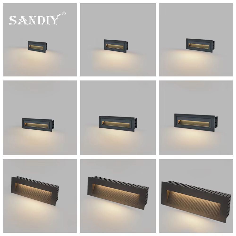 SANDIY Waterproof LED Stair and Step Light Outdoor Wall Sconce – Embedded Nightlight for House Yard Balcony Terrace (12V