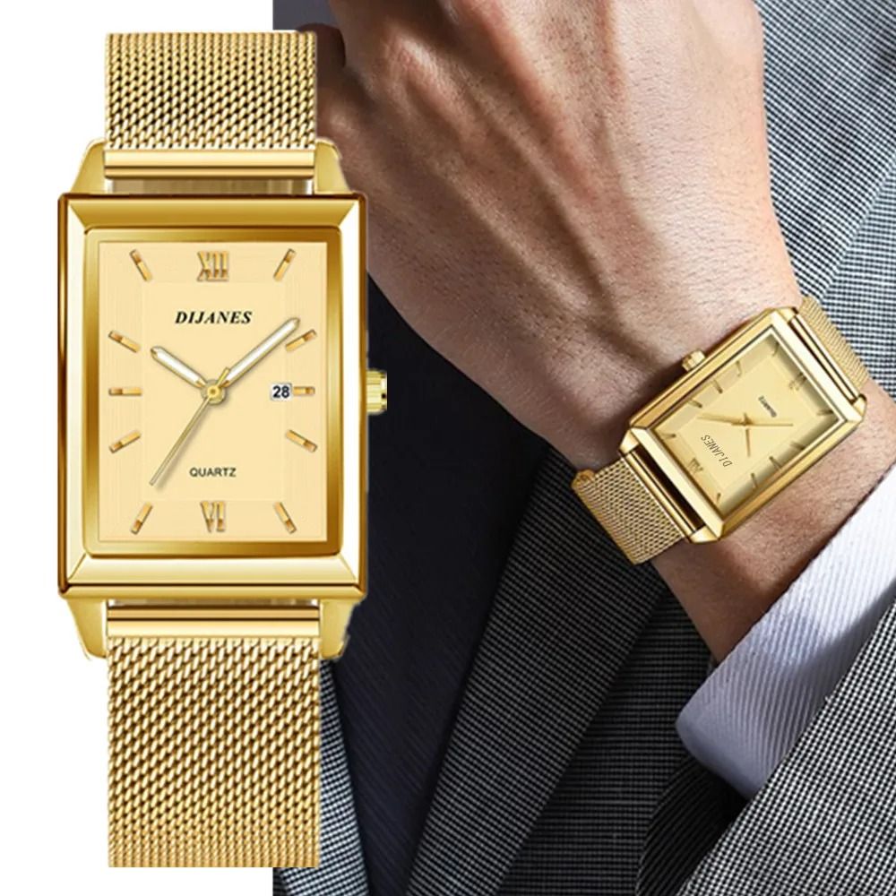 Luxury Fashion Gold Stainless Steel Wristwatch