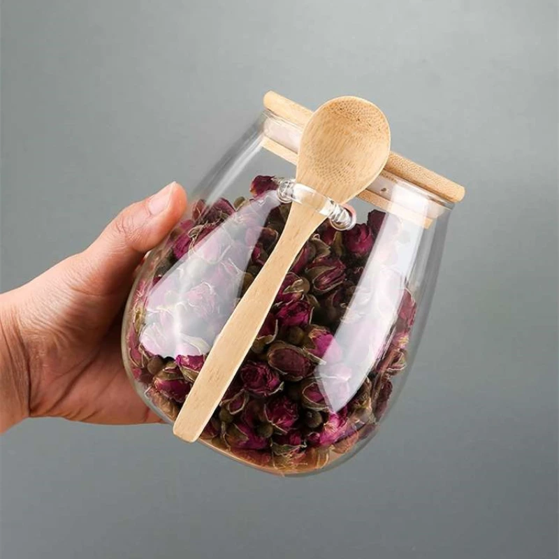 Airtight Glass Food Storage Jar, Hermetic Container for Coffee, Sugar & Tea with Sealed Lid