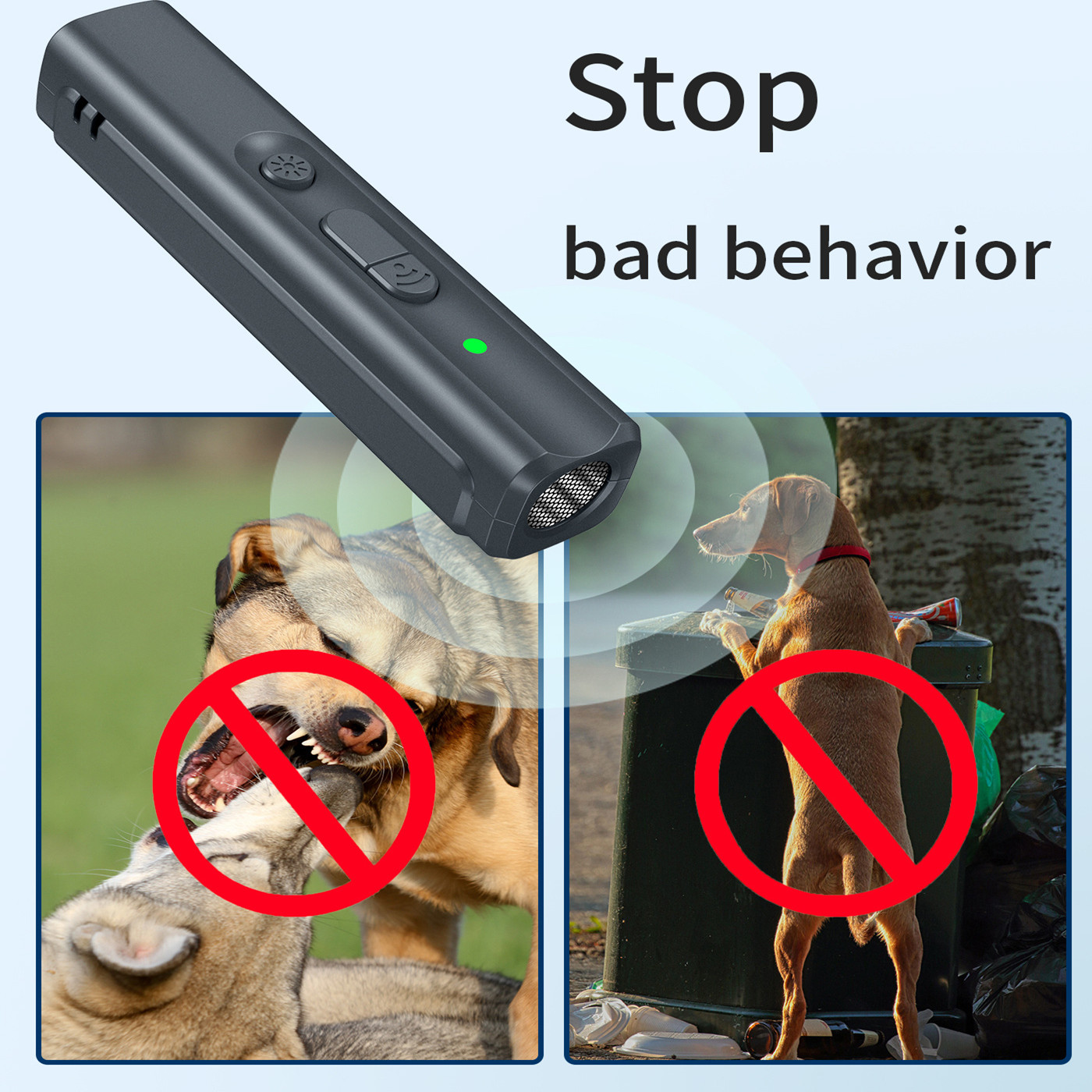Dog Repeller and Training Device with LED Light