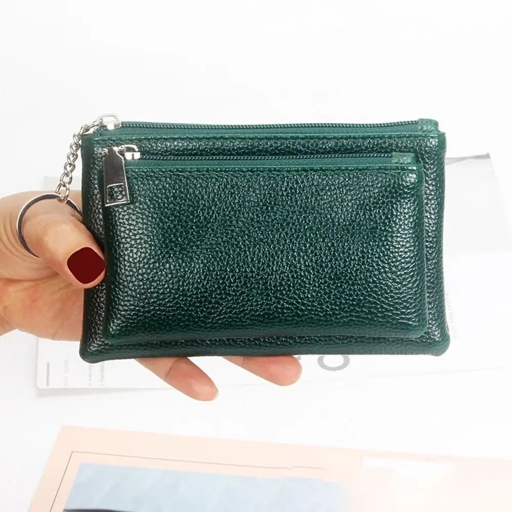 Elegant Lychee Pattern Slim Zipper Wallet