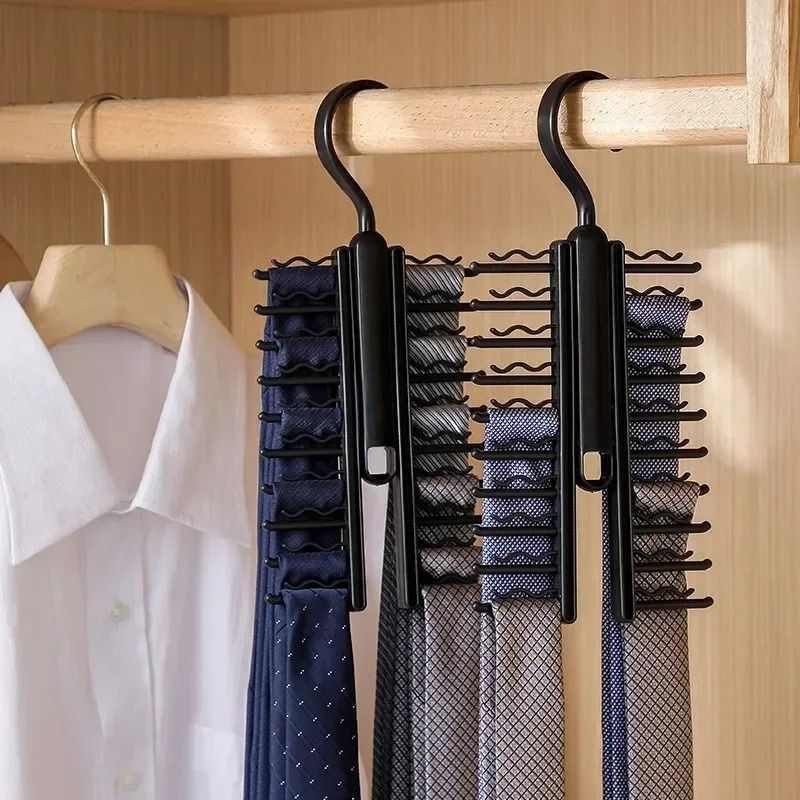 Rotatable Tie Hanger Organizer with 20 Hooks Large Capacity Closet Rack