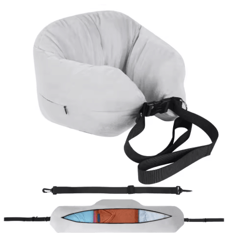 Adjustable U Shaped Travel Neck Pillow Washable Fillable Comfort Pillow for Airplane and Travel
