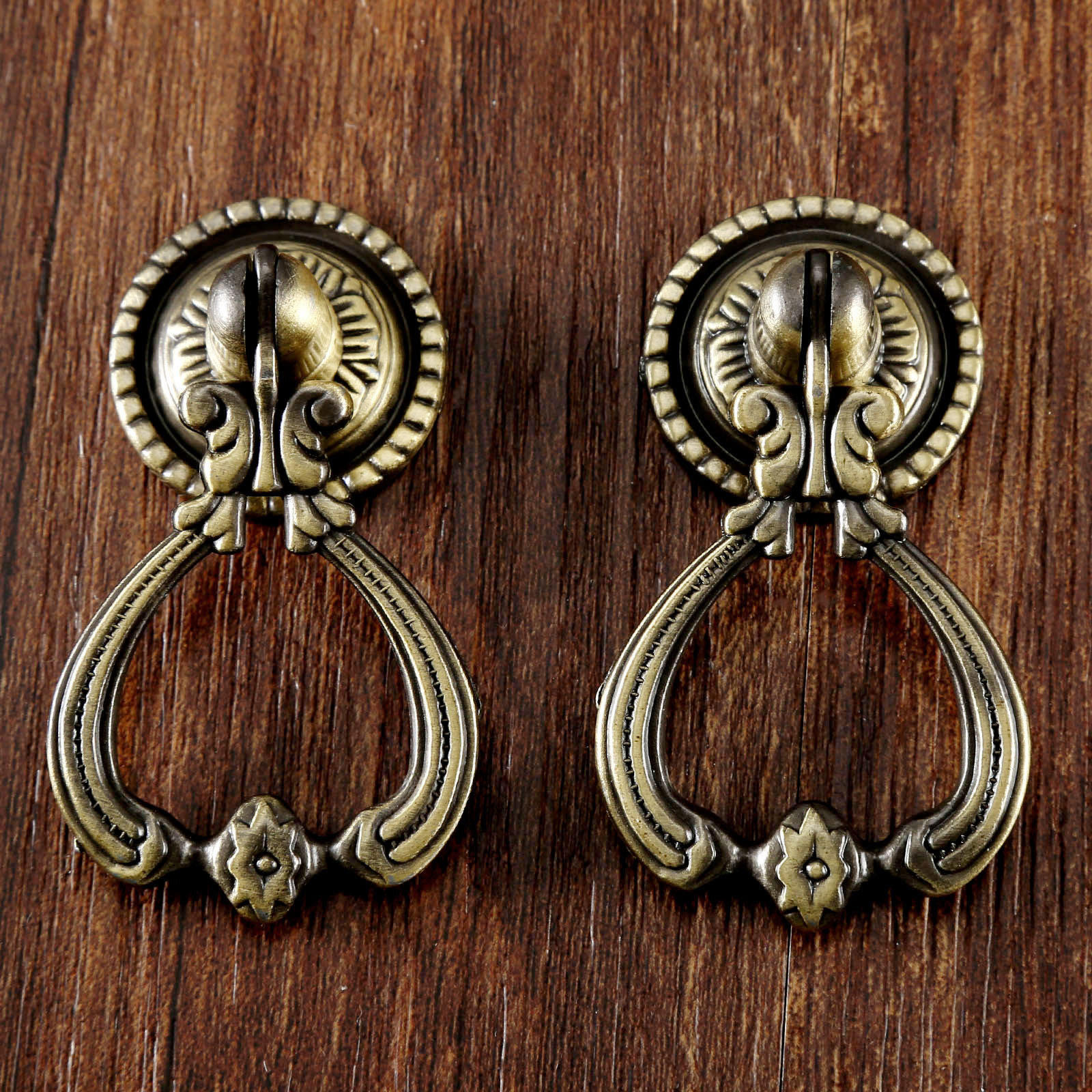 Vintage Antique Brass Cabinet Knobs Set for Drawers, Doors and Furniture