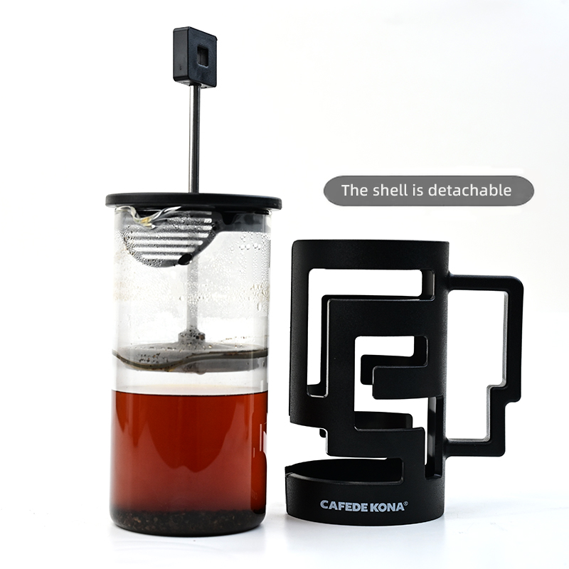 Glass Coffee/Tea Pot With Filter Screen, Heat-Resistant and Milk Foam Maker for Home