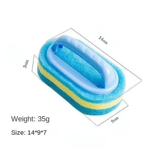 Household Cleaning Brush With Handle, Durable Scrubbing Sponge, Kitchen Bathroom Tub Brush, Dish Soap Cleaning Tool