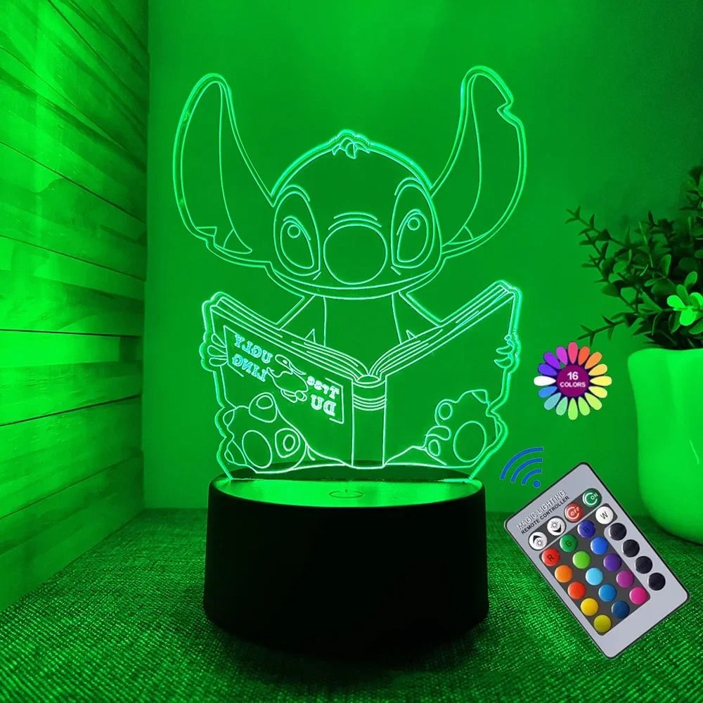 3D Illusion Stitch Night Light Remote Control Smart Touch LED Lamp