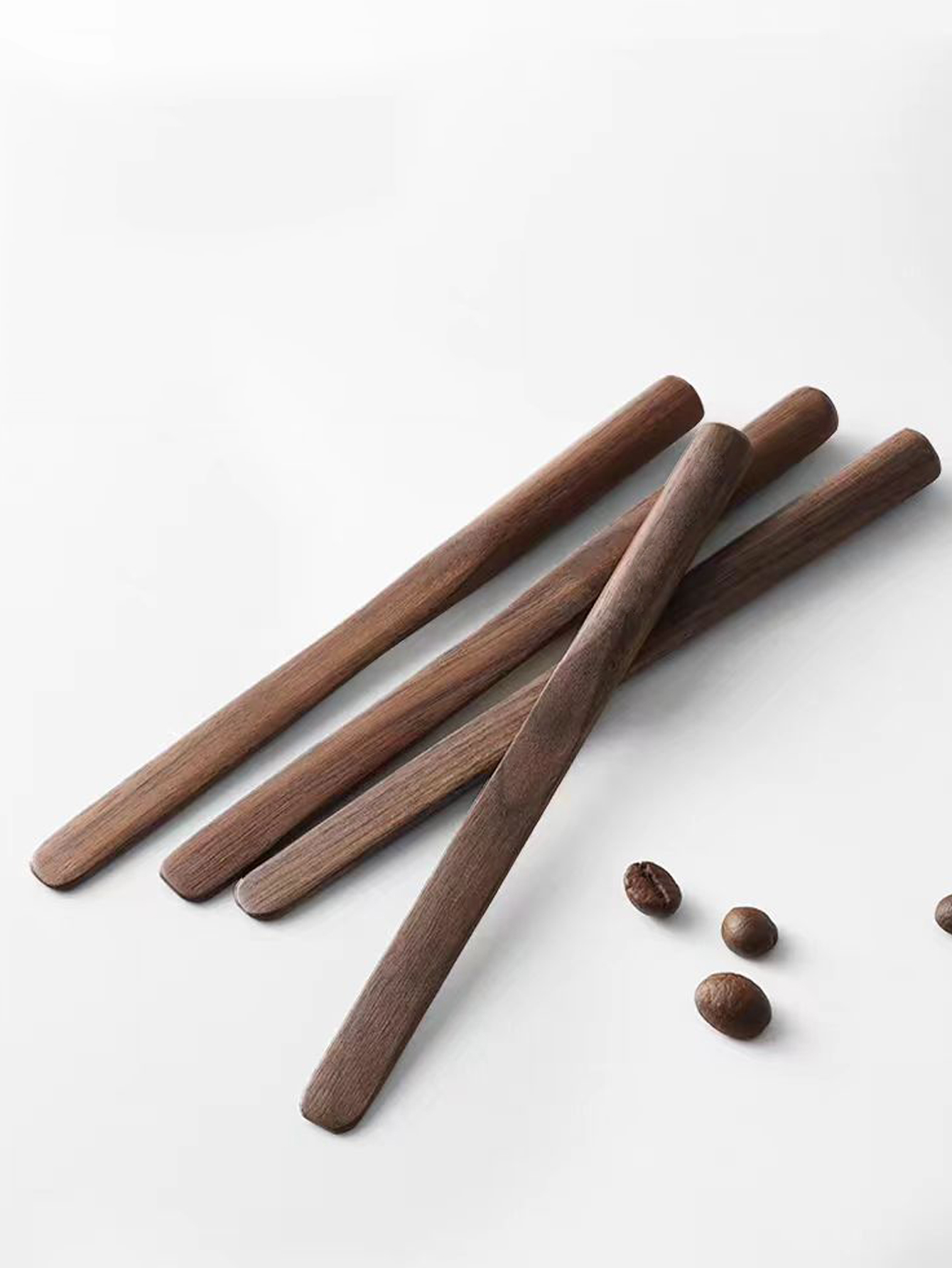 Creative Walnut Wood Coffee Stirrer Long Handle Wooden Dessert Mixing Spoon