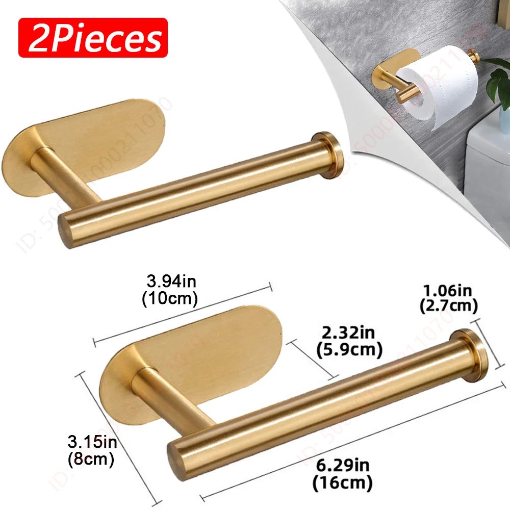 FlexMount Adhesive Toilet Paper Holder – Wall Mounted Bathroom Paper Towel Rack (1–2PCS)