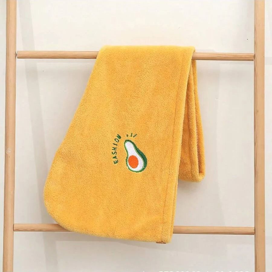 Embroidered Coral Fleece Hair Drying Cap Quick Dry Microfiber Hair Towel