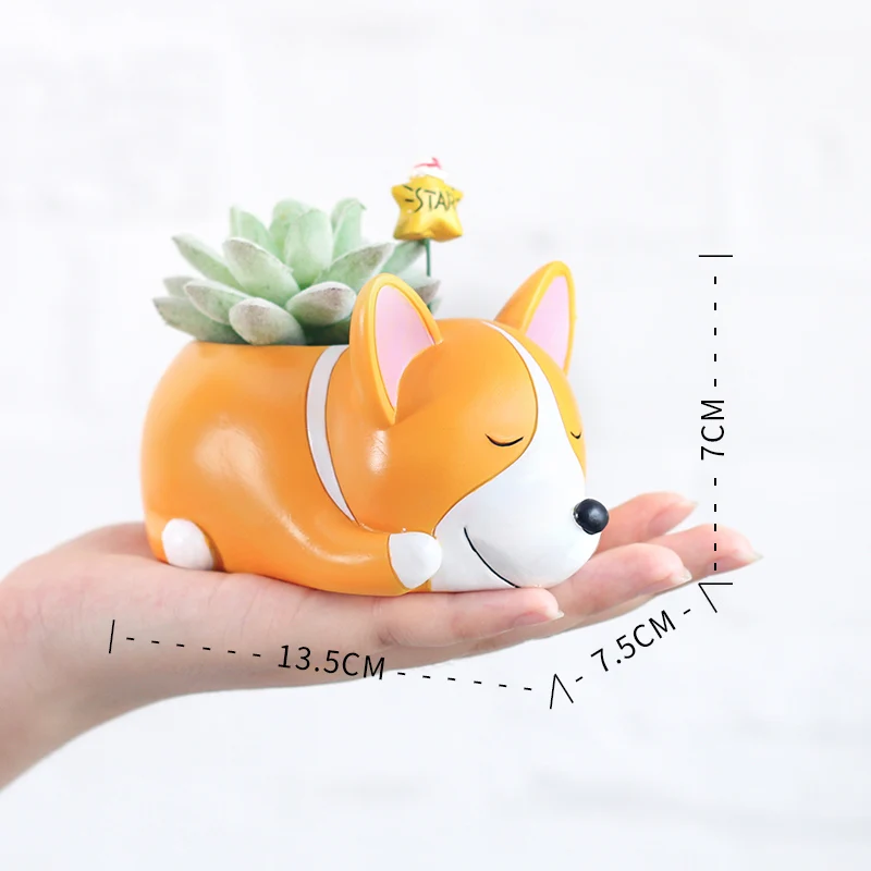 Cute Dog Succulent Planter Pot Mini Bonsai Desk Decor for Dog Lovers