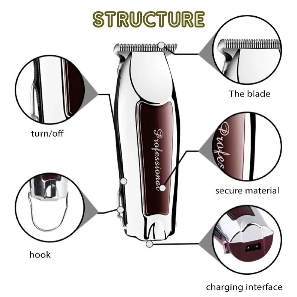 Rechargeable Cordless Hair Trimmer for Men – Professional Electric Hair Clipper & Beard Trimmer