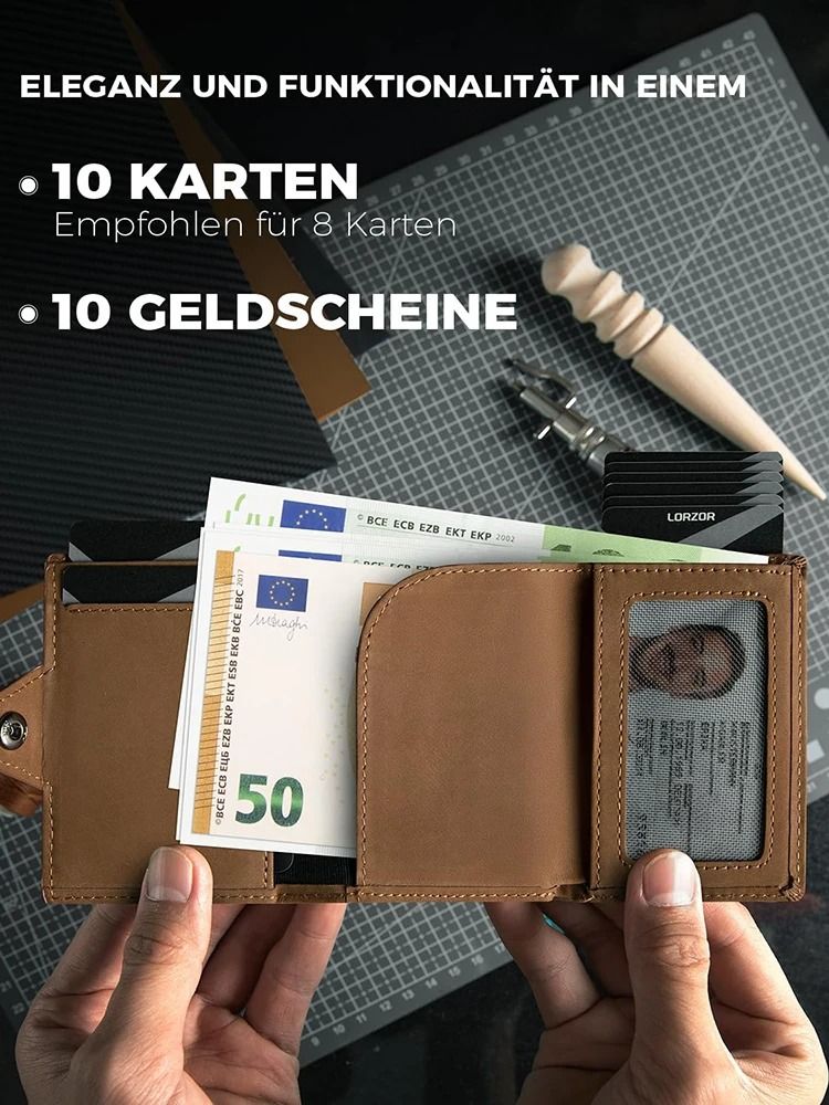 Mens Leather Wallet with Air Tag Slot and RFID Protection