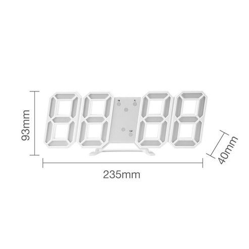 LED Big Wall Clock, USB Powered Digital Alarm, Snooze Function, Auto Brightness