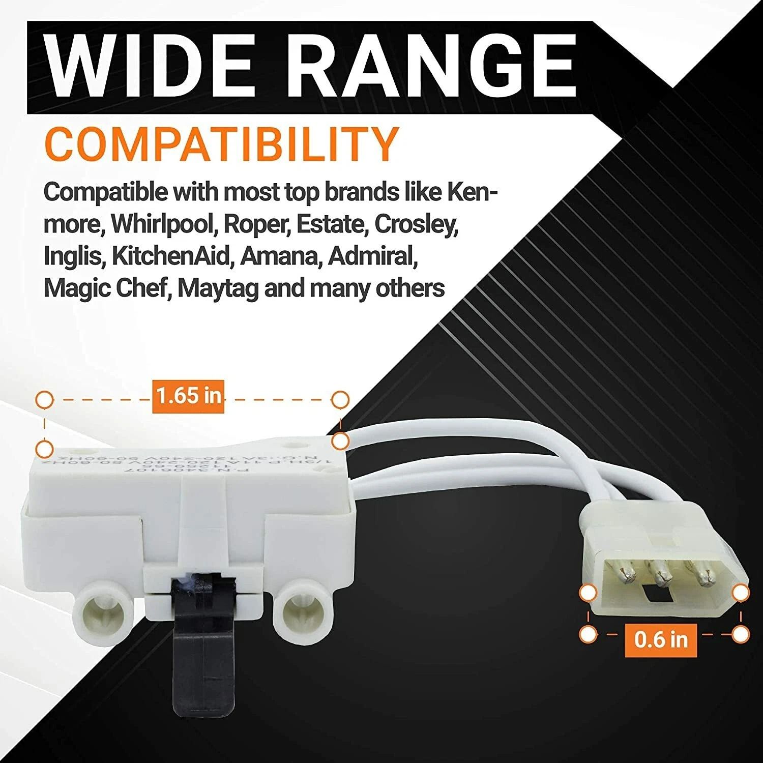 Dryer Door Switch Replacement Compatible with Whirlpool and Kenmore Dryers Easy Installation & Durable