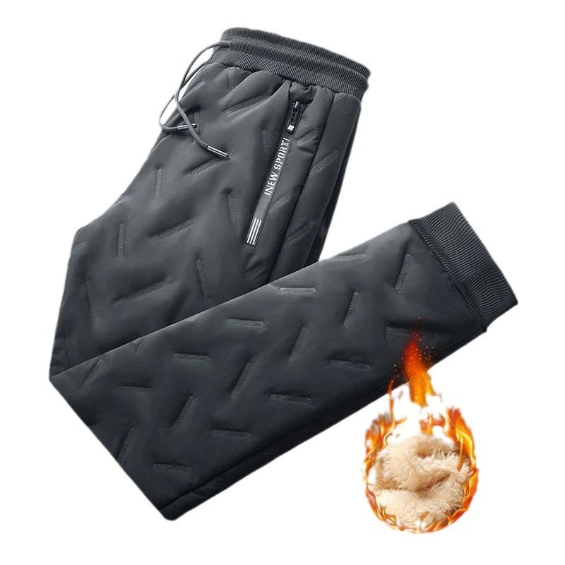 Winter Thickened Women Pants Warm Plush Straight Drawstring Trousers