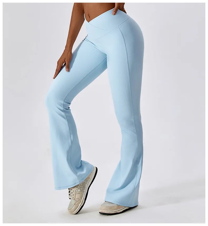Womens High Waist Flared Yoga Fitness Leggings