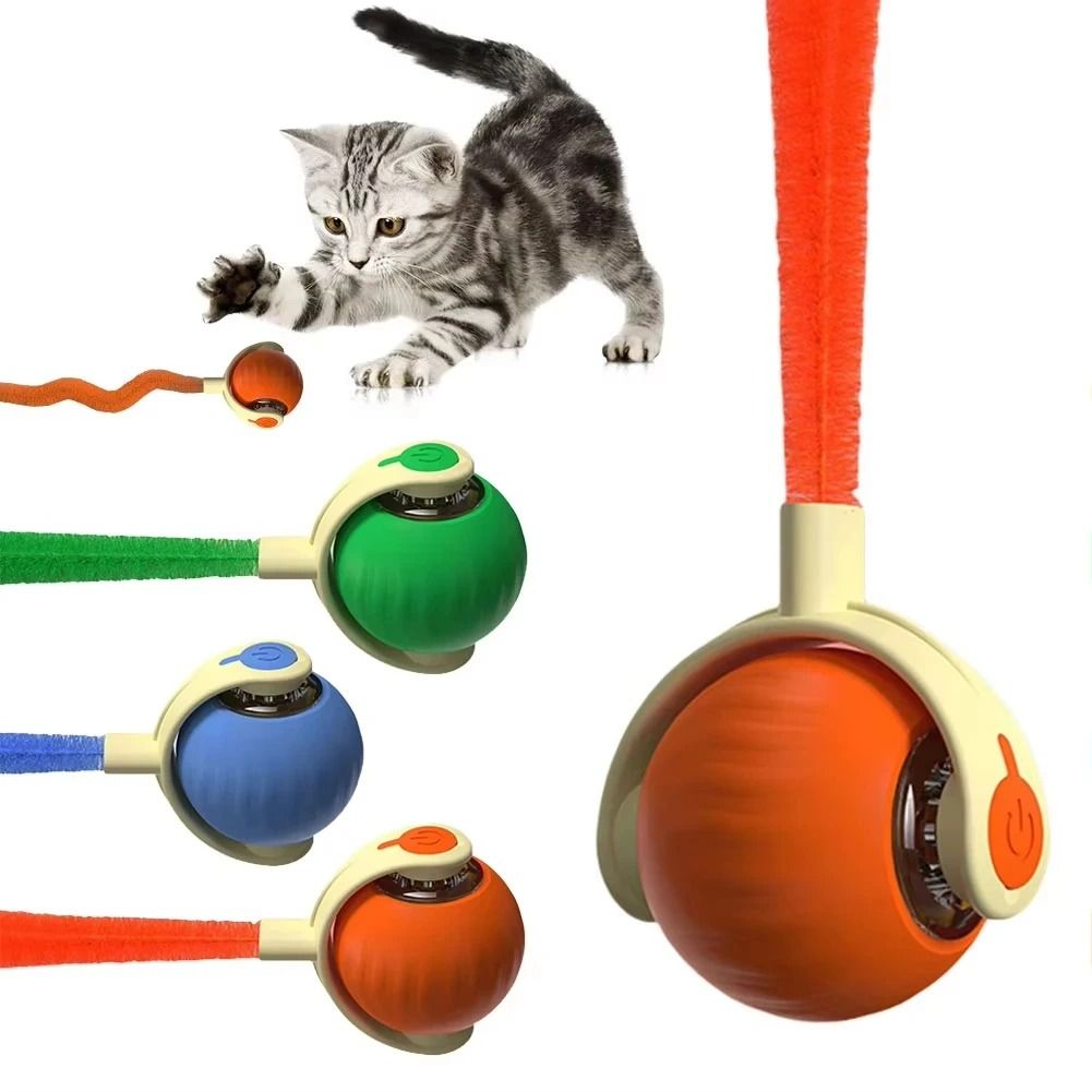 Interactive Rolling Ball Toy for Cats USB Rechargeable Smart Automatic Cat Toy