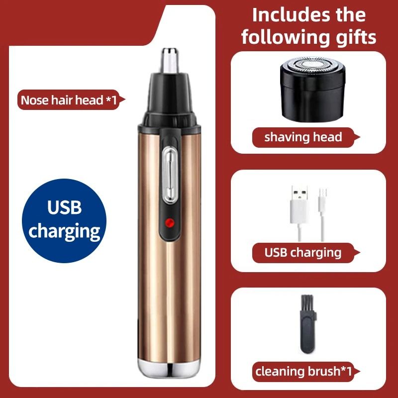Rechargeable Nose Hair Trimmer With Dual-Use Design And Washable Blades