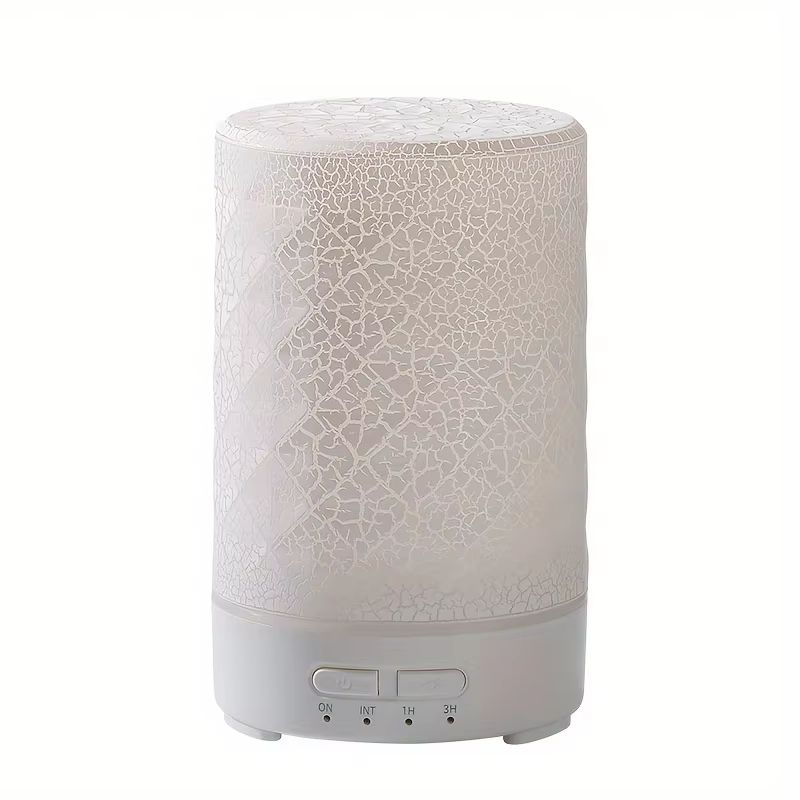 GlowWave 150ml (5fl oz) Crack Design USB Essential Oil Diffuser and Ultrasonic Air Humidifier