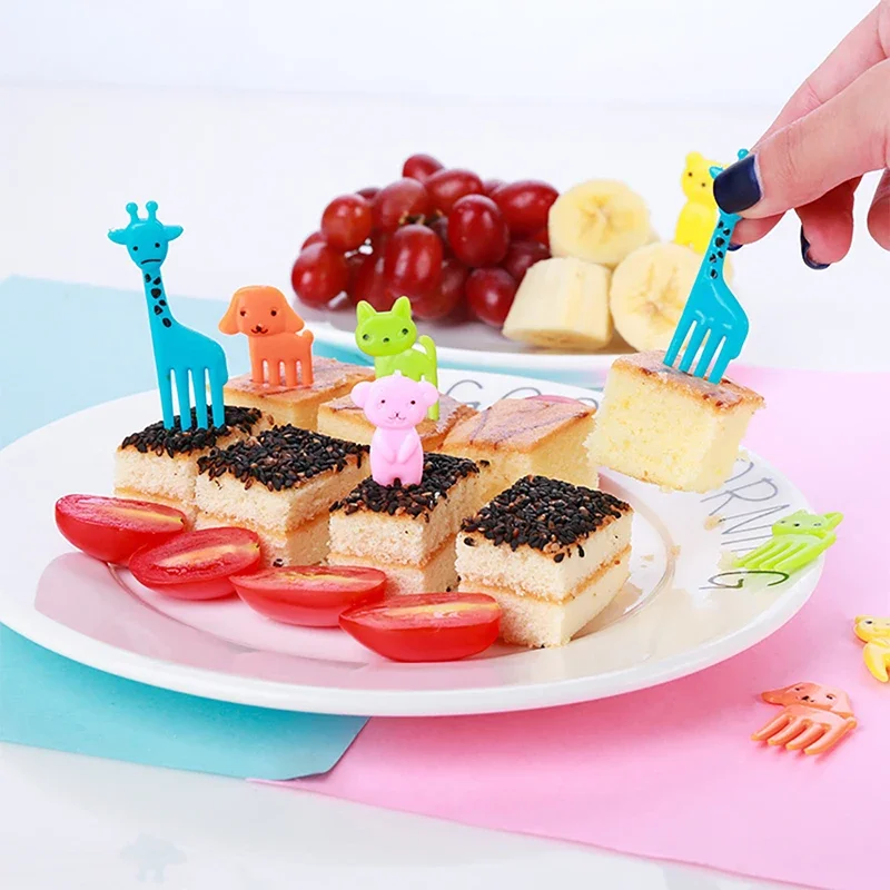 Animal Food Picks Mini Forks for Kids, Cute Fruit Fork Bento Box, Bento Accessories, Food Decoration Fork, Fun Food Pick