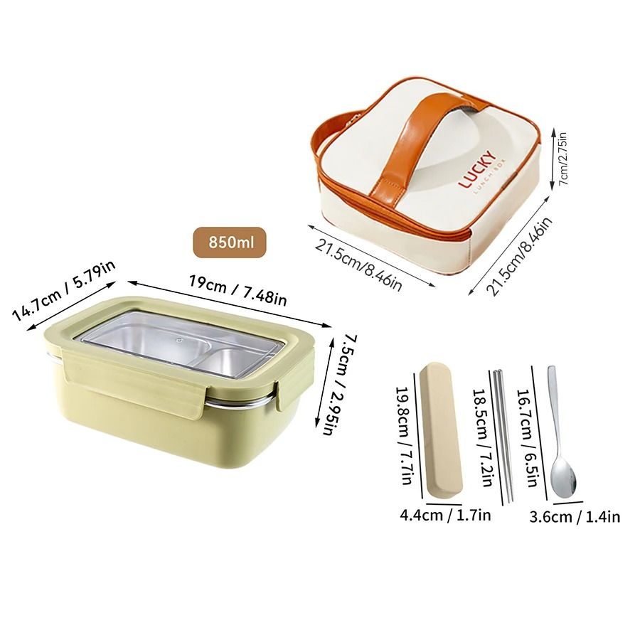 Stainless Steel Lunch Box Leak Proof Divided Microwave Safe Bento Container