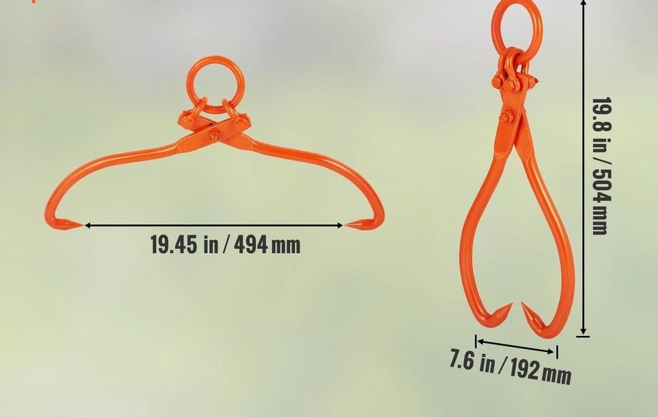 Heavy-Duty Log Skidding Tongs Claw Lifting Tool, Capacity, Durable Steel