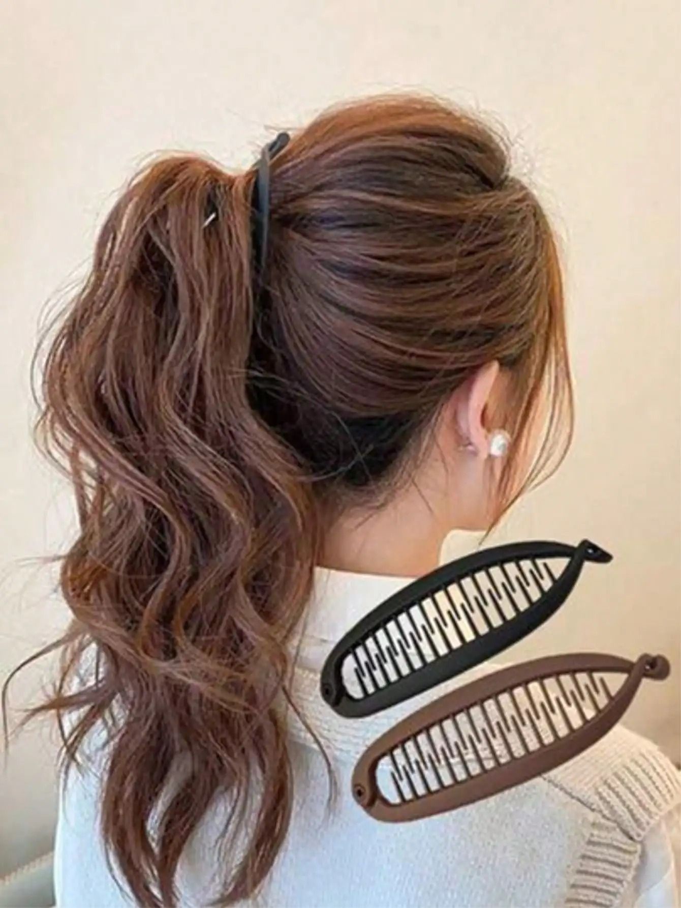 Large Hair Volume Amber Banana Clip Ponytail Clip