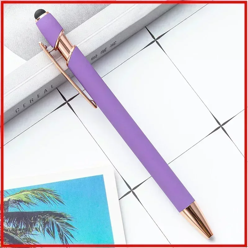 Customized Logo Ballpoint Pen, Personalized Stylus Touch Pen, Engrave Text Metal Pen, Office, School Stationery Supplies
