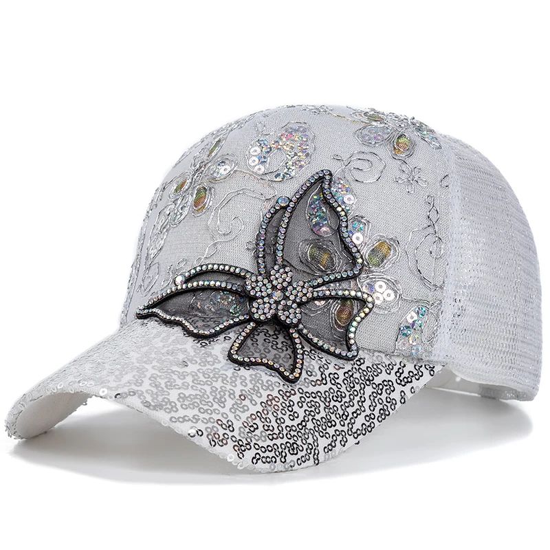 Butterfly Flower Pendant Baseball Cap – Adjustable Women's Streetwear Summer Trucker Hat