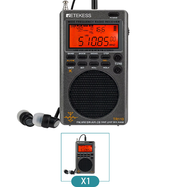Portable Digital Shortwave Radio with Rechargeable Battery Multi Band FM and SSB for Outdoor Adventures