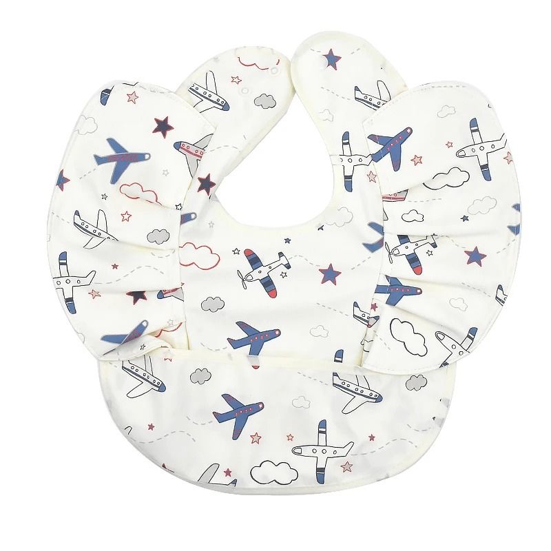 Soft Waterproof Baby Feeding Bib with Front Pocket