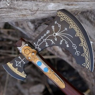 God of War Axe, Leviathan Axe, Kratos Axe, Scandinavian Battled Viking Axe. Kratos Axe Replica,