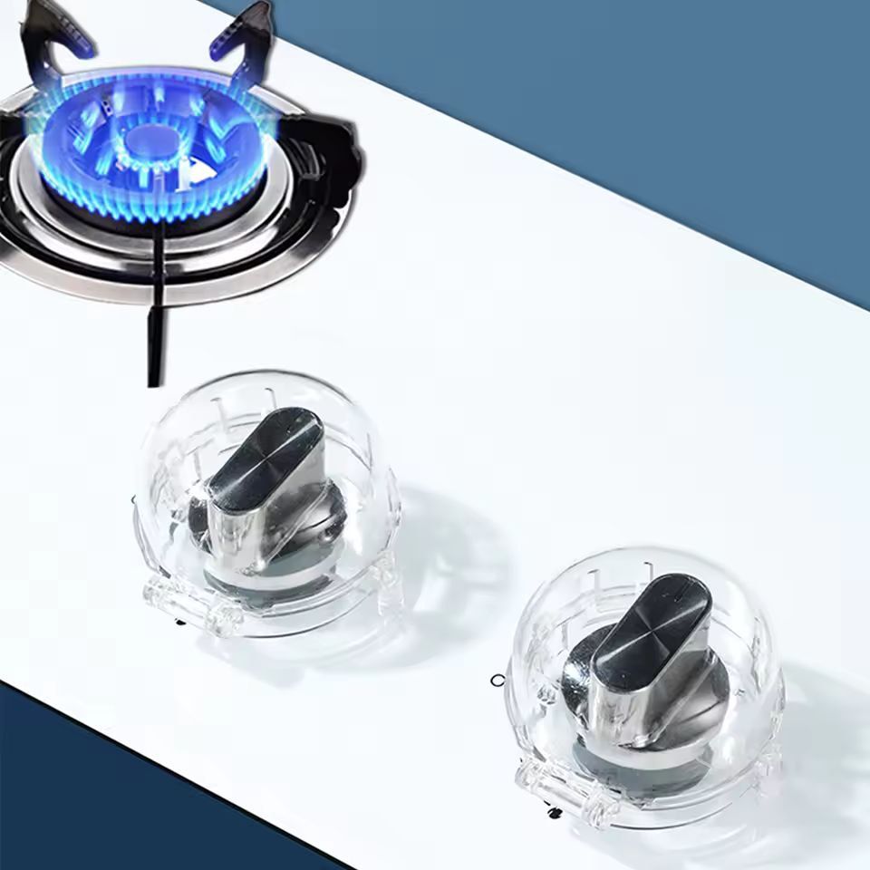ClearGuard 2-Piece Gas Stove Knob Cover Set – Child Proof Stove Knob Lock for Safe Kitchens