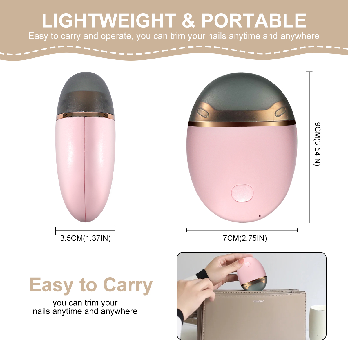 Anti Splash Electric Nail Clipper Safe Baby and Family Automatic Nail Trimmer With Hidden Blade Design