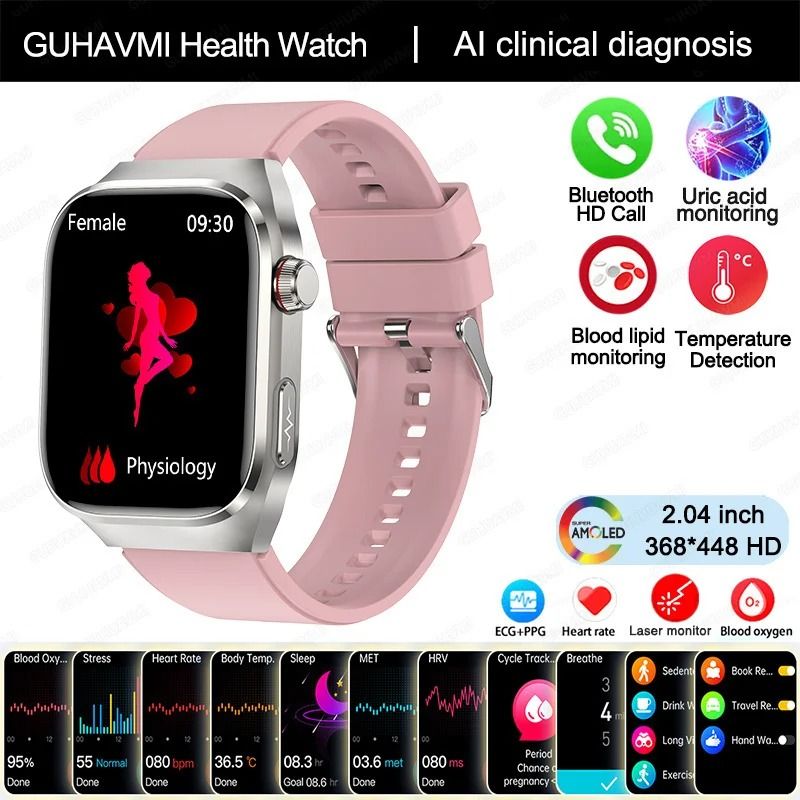 VitalSense Pro ECG Smart Watch Health Tracker Bluetooth Call