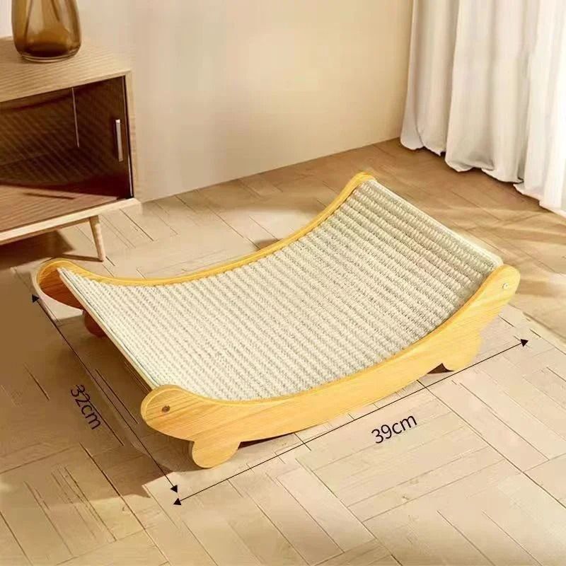 Wooden Cat Scratching Bed Kit with Detachable Scratch Board Multifunction Toy