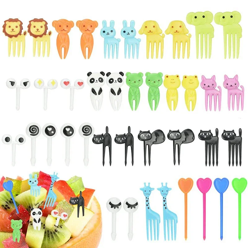 Animal Food Picks Mini Forks for Kids, Cute Fruit Fork Bento Box, Bento Accessories, Food Decoration Fork, Fun Food Pick