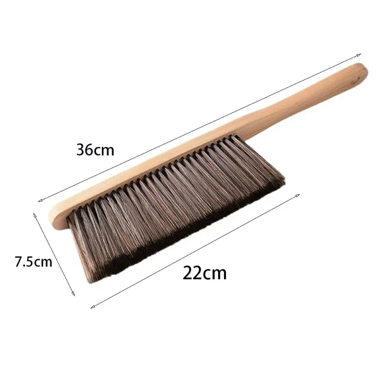 Coffee Powder Cleaning Brush with Natural Wood Handle, Anti Static Desktop Bar Grinder Bed Sweeping Tool