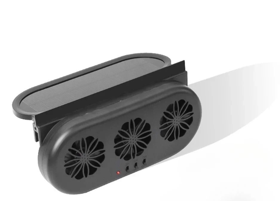 Solar Powered Car Window Exhaust Fan with USB Charging