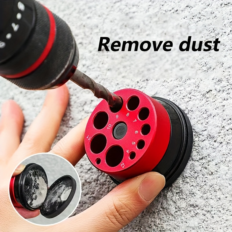 Red Dust Extractor, Attachment for Impact Drills, Removes Dust and Debris, Ideal for Construction and DIY Project Tool
