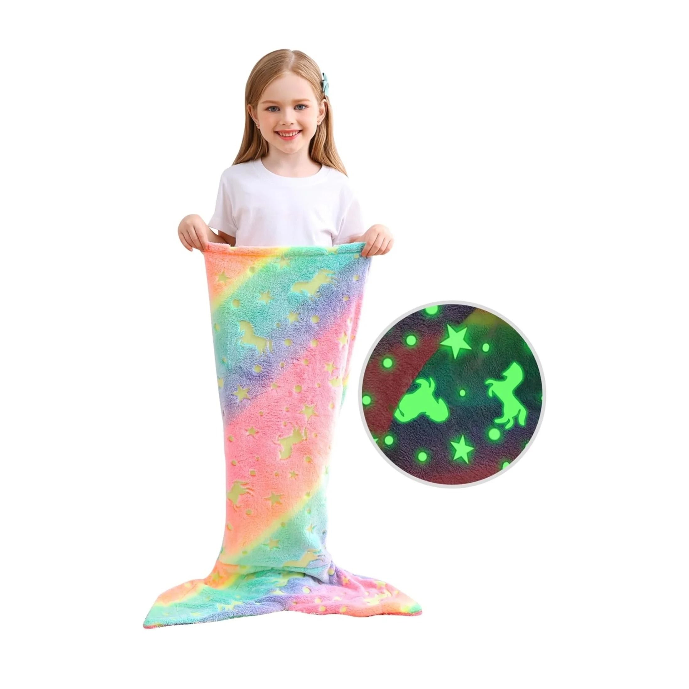 Glow-in-the-Dark Mermaid Tail Blanket