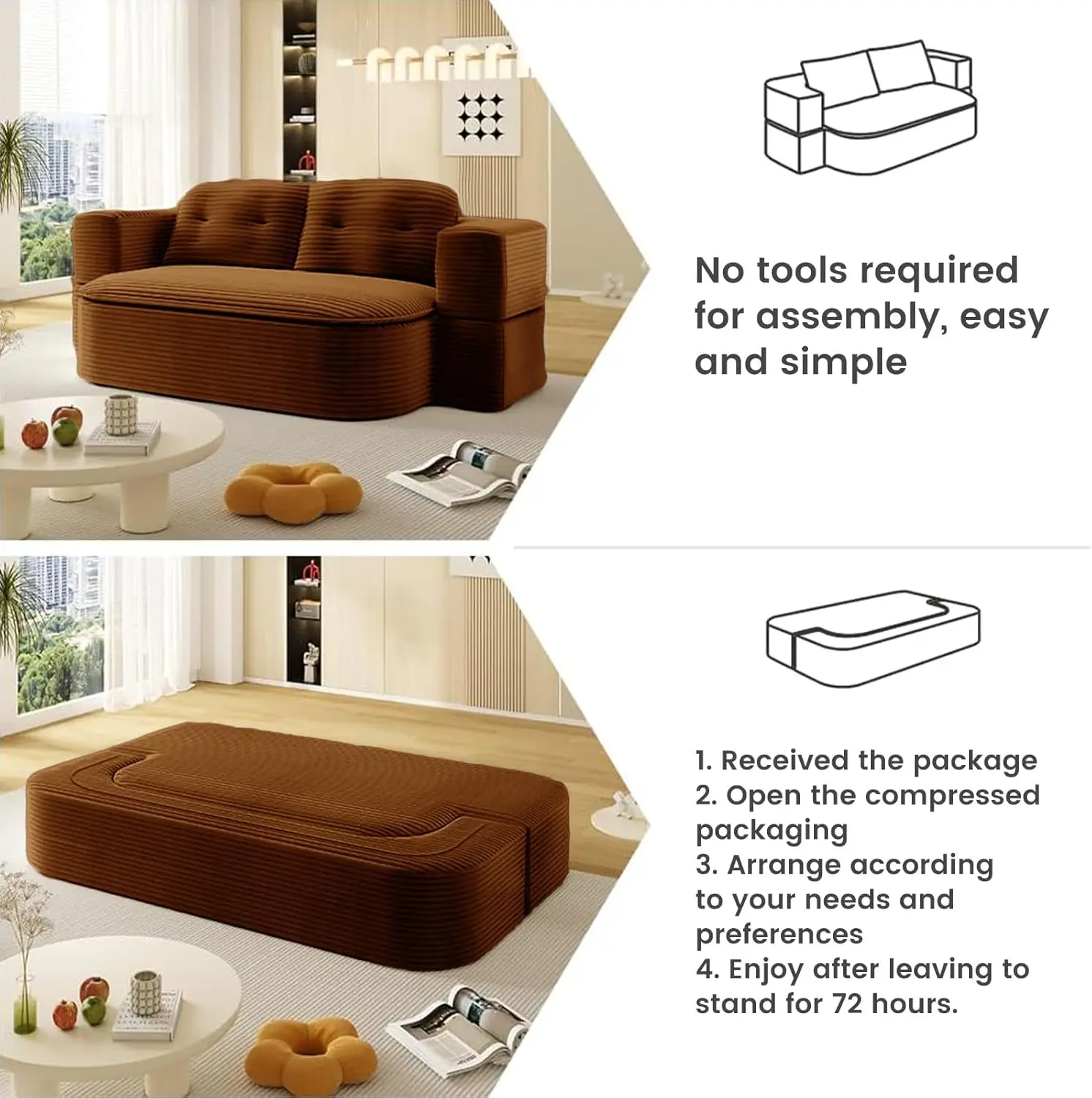 Convertible Folding Sofa Bed 78.9