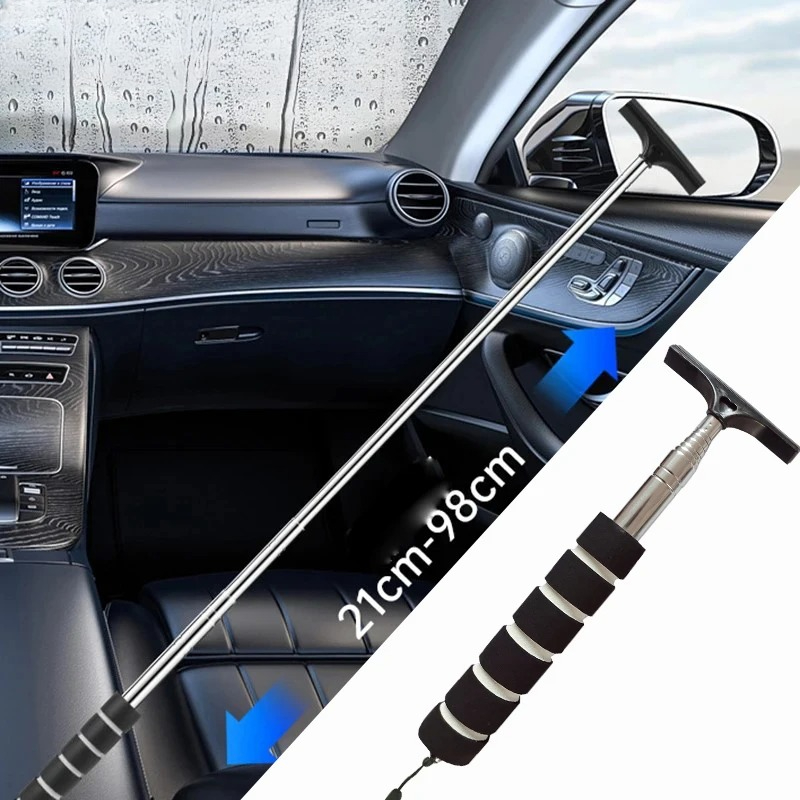 Telescopic Car Rearview Mirror Wiper Blade Defogger Brush Auto Glass Cleaning Tool with Soft Handle Car Accessories