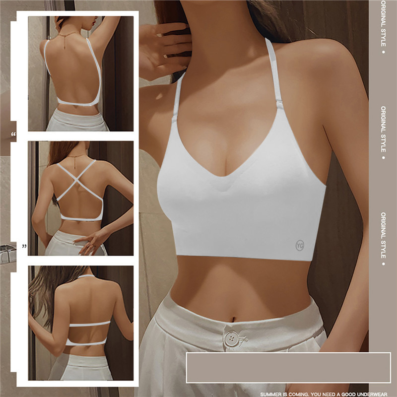 Sexy Lingerie with Transparent Strap Push Up Strapless Underwear, Women Invisible Bra Deep U Plunge Bras Backless Top