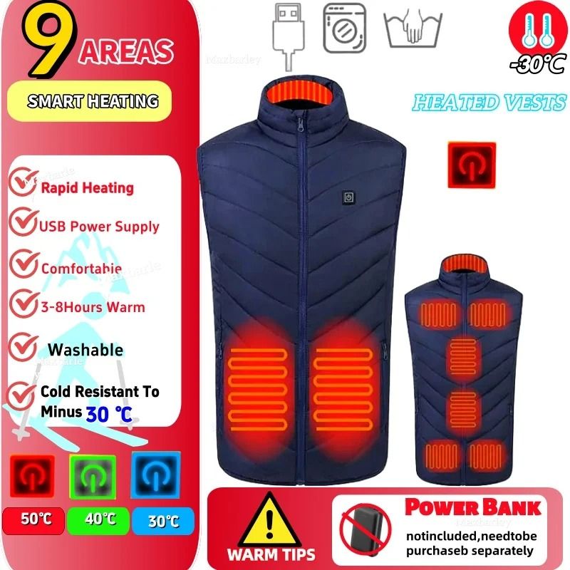 23 Zone USB Heated Jacket Winter Self Heating Coat for Men and Women
