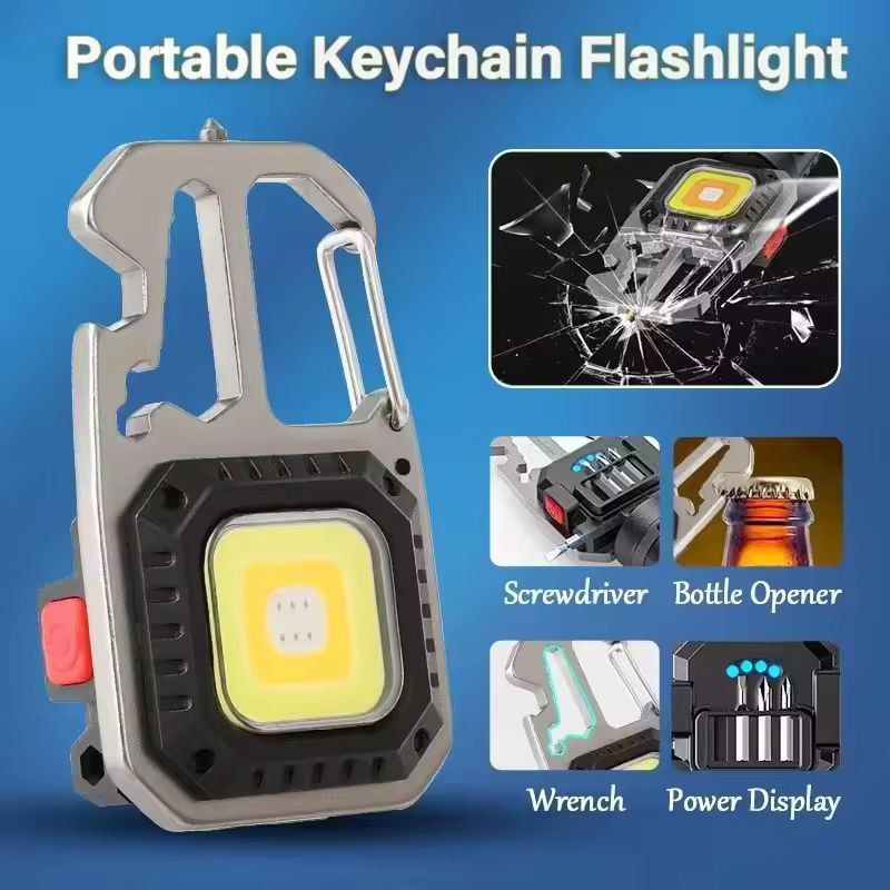 HeroLight Rechargeable Keychain Flashlight (Multifunction COB) – 1-3 Pack