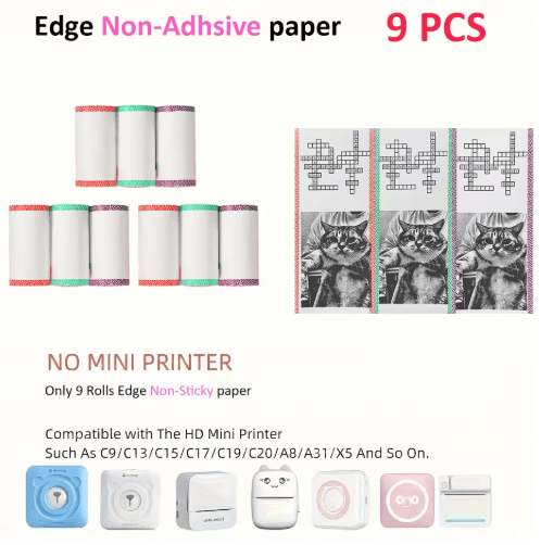 Kids Instant Camera Thermal Paper Refill Rolls, BPA-Free 57by25mm (White, Non-Adhesive)