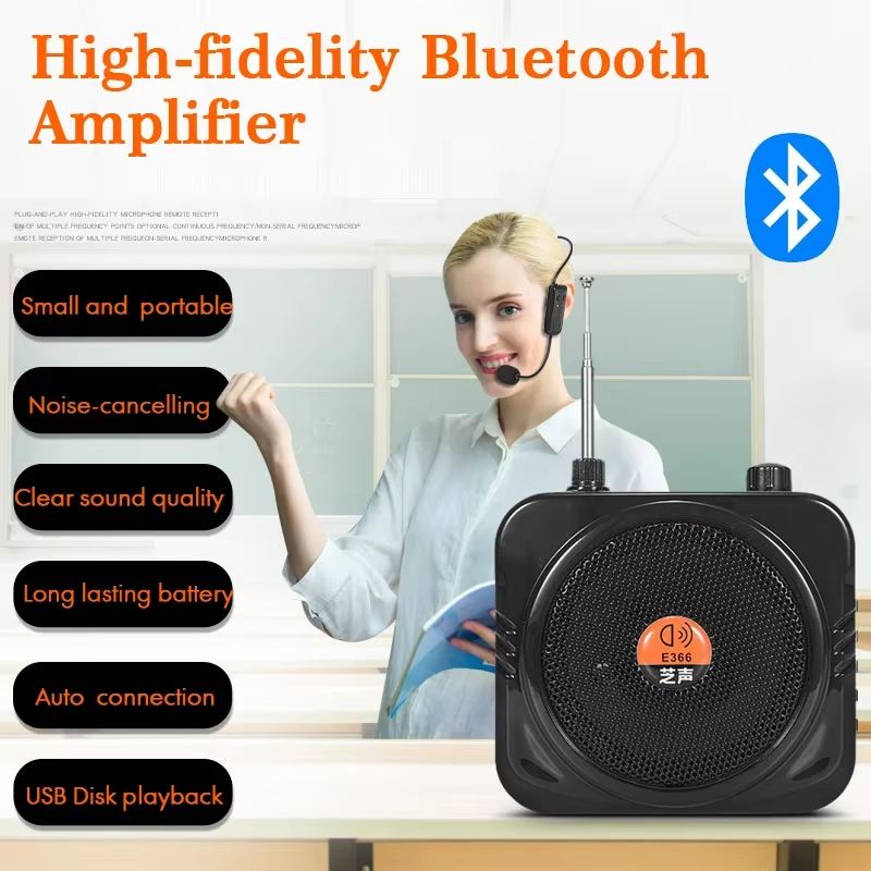 25W Bluetooth Amplifier Speaker with Wired & Wireless Microphone – Classroom, Tour Guide, and Event Voice Amplifier