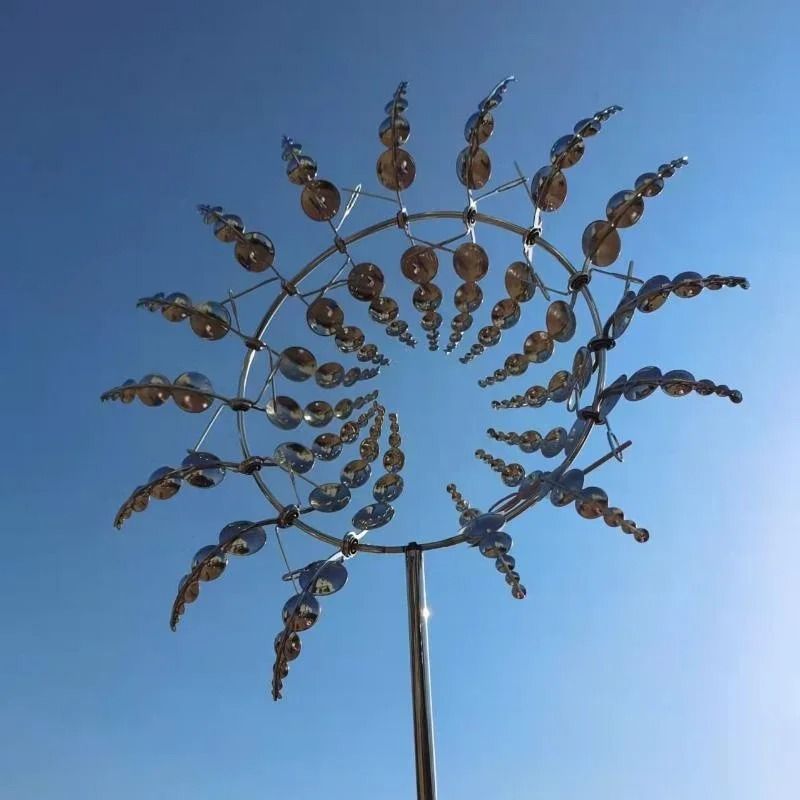 Modern Silver Kinetic Metal Wind Spinner